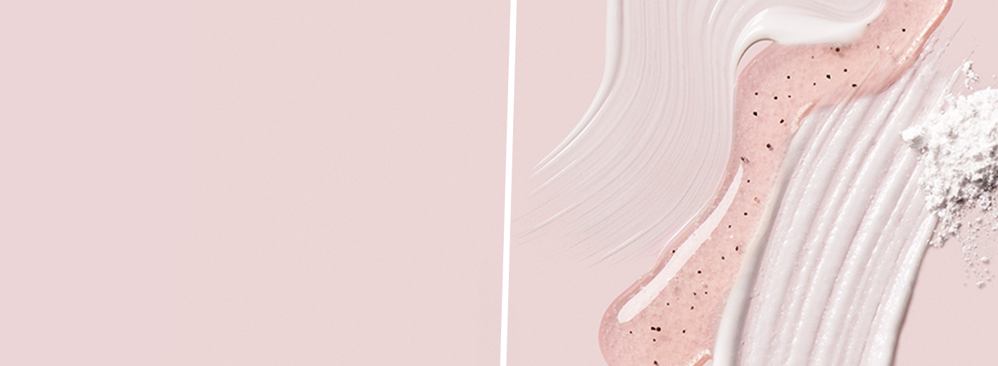 Artistic smears of Mary Kay physical and chemical exfoliants.