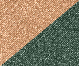 Two triangles of Mary Kay Chromafusion Eye Shadow in Emerald and Gold Status forming a square.
