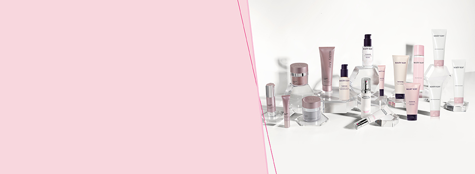Representatief voor het grote Mary Kay assortiment, producten van vier Mary Kay gezichtsverzorgingslijnen worden hier getoond: TimeWise Repair, TimeWise, Clinical Solutions en Mary Kay Skin Care