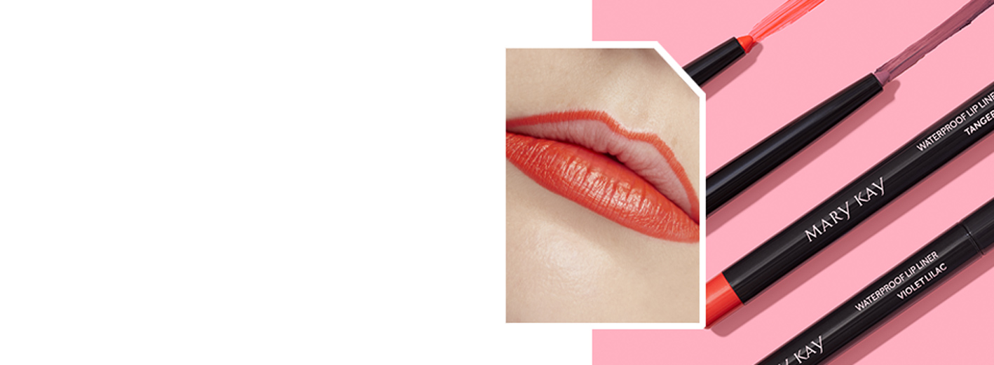 De Waterproof Lip Liner van Mary Kay in de kleuren Violet Lilac en Tangerine