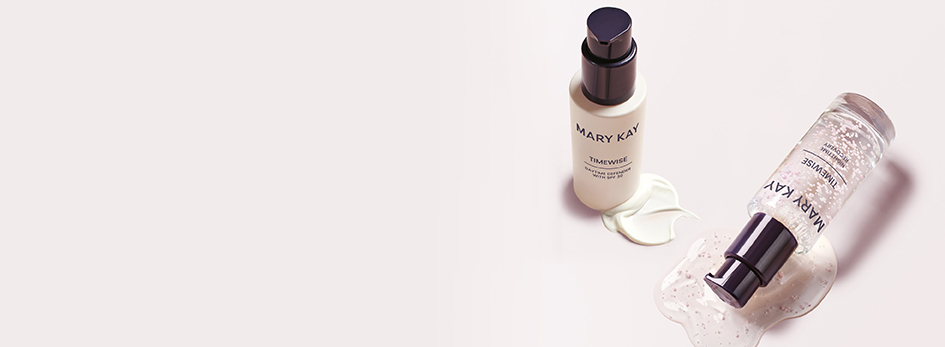 Een Timewise Nighttime Recover en een Timewise Daytime Defender van het bedrijf Mary Kay.