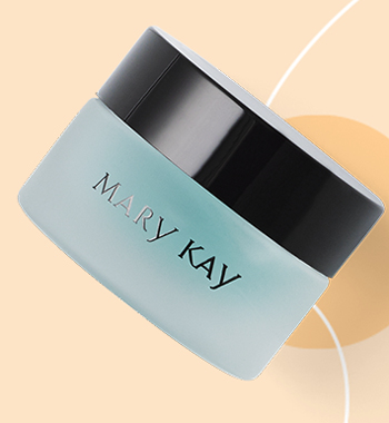De Mary Kay Indulge Soothing Eye Gel® ligt op een beige achtergrond.