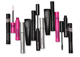 De Mary Kay mascaracollectie is als zigzagpatroon te zien.