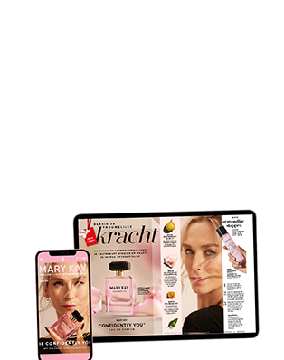 Weergave van TheLook van cosmeticafabrikant Mary Kay op mobiele telefoon en tablet.
